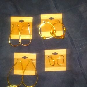 Vintage 14k gold filled fashion hoop earrings lot